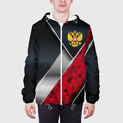 Куртка с капюшоном мужская Red & black Russia, цвет: 3D-белый — фото 2
