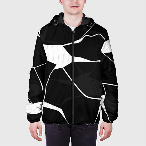 Мужская куртка Черно-белая классика / 3D-Черный – фото 3