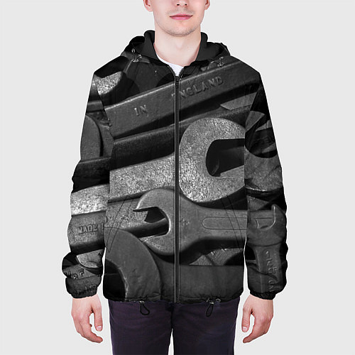 Мужская куртка Композиция из гаечных ключей / 3D-Черный – фото 3