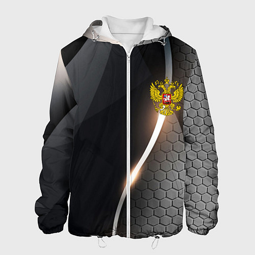 Мужская куртка Герб РФ киберпанк / 3D-Белый – фото 1