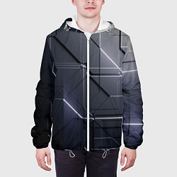 Куртка с капюшоном мужская Рельефные фигуры, цвет: 3D-белый — фото 2