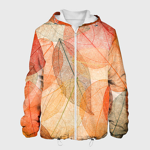 Мужская куртка Осенние прозрачные листья / 3D-Белый – фото 1