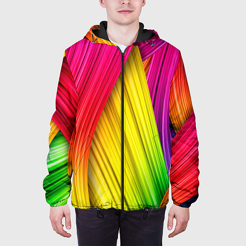 Мужская куртка Multicolored ribbons / 3D-Черный – фото 3