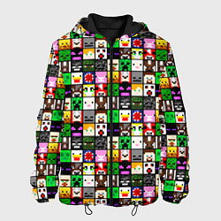 Куртка с капюшоном мужская Minecraft characters, цвет: 3D-черный