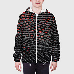 Куртка с капюшоном мужская Imitation snake skin - pattern, цвет: 3D-белый — фото 2