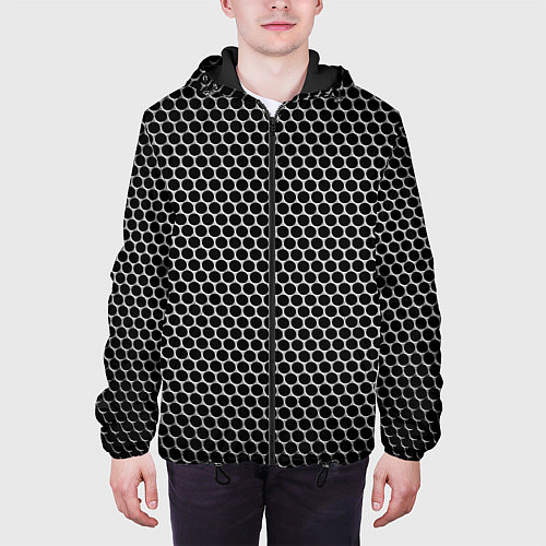 Мужская куртка Металлическая ячеистая сетка / 3D-Черный – фото 3