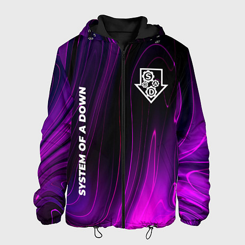 Мужская куртка System of a Down violet plasma / 3D-Черный – фото 1
