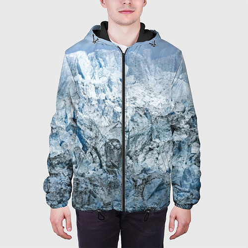 Мужская куртка Ледяные горы со снегом / 3D-Черный – фото 3