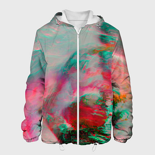 Мужская куртка Абстрактные переливающиеся краски / 3D-Белый – фото 1