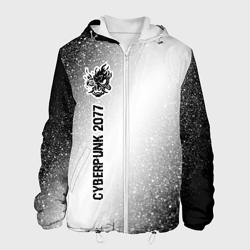 Мужская куртка Cyberpunk 2077 glitch на светлом фоне: по-вертикал / 3D-Белый – фото 1