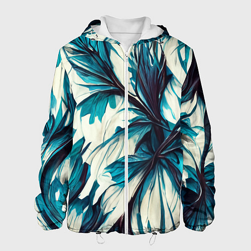 Мужская куртка Абстрактные цветочные узоры / 3D-Белый – фото 1