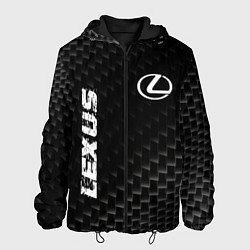 Куртка с капюшоном мужская Lexus карбоновый фон, цвет: 3D-черный