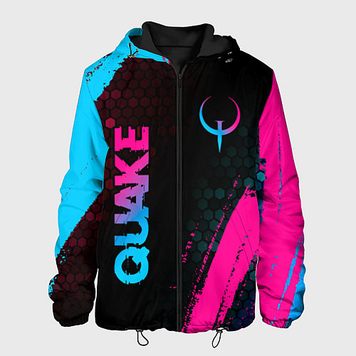 Мужская куртка Quake - neon gradient: надпись, символ / 3D-Черный – фото 1