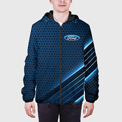 Куртка с капюшоном мужская Ford Абстракция карбон, цвет: 3D-черный — фото 2