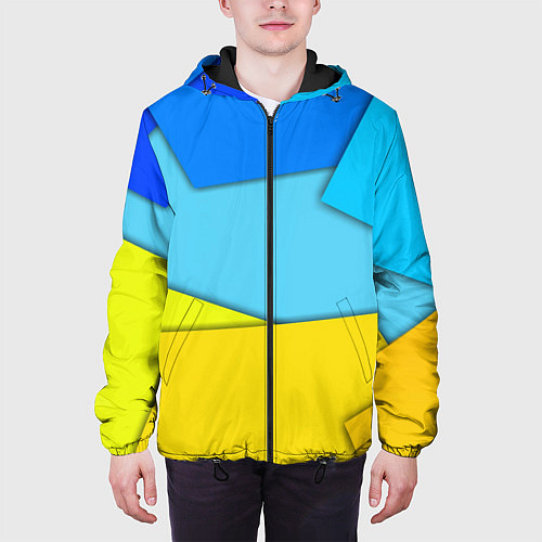 Мужская куртка Простой геометрический фон / 3D-Черный – фото 3
