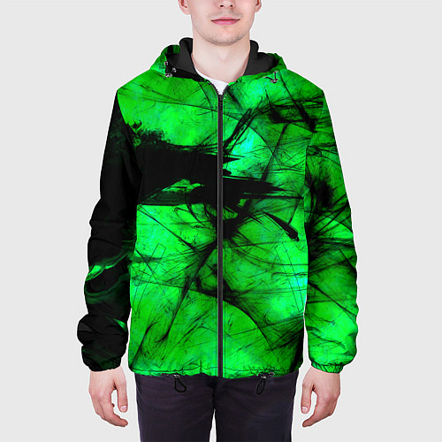 Мужская куртка Зеленый фантом / 3D-Черный – фото 3