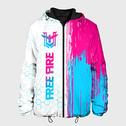 Мужская куртка Free Fire neon gradient style: по-вертикали