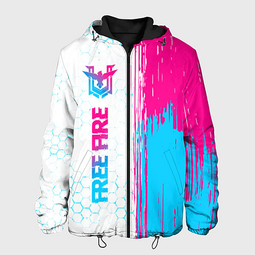 Мужская куртка Free Fire neon gradient style: по-вертикали / 3D-Черный – фото 1