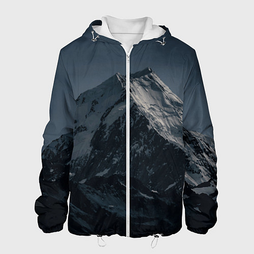 Мужская куртка Одинокая ночная гора / 3D-Белый – фото 1
