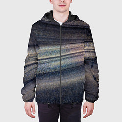 Куртка с капюшоном мужская Волны блестящего тёмного песка, цвет: 3D-черный — фото 2