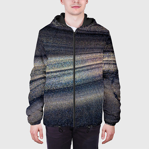 Мужская куртка Волны блестящего тёмного песка / 3D-Черный – фото 3