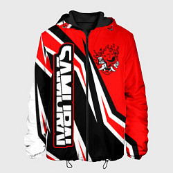 Куртка с капюшоном мужская Samurai - Киберпанк 2077 - Красный спорт, цвет: 3D-черный