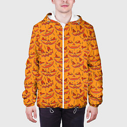 Куртка с капюшоном мужская Halloween Pumpkin Pattern, цвет: 3D-белый — фото 2