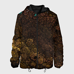 Куртка с капюшоном мужская Абстрактный песок из золота, цвет: 3D-черный
