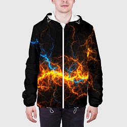 Куртка с капюшоном мужская Электрический рисунок, цвет: 3D-белый — фото 2