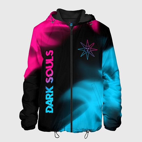 Мужская куртка Dark Souls - neon gradient: надпись, символ / 3D-Черный – фото 1