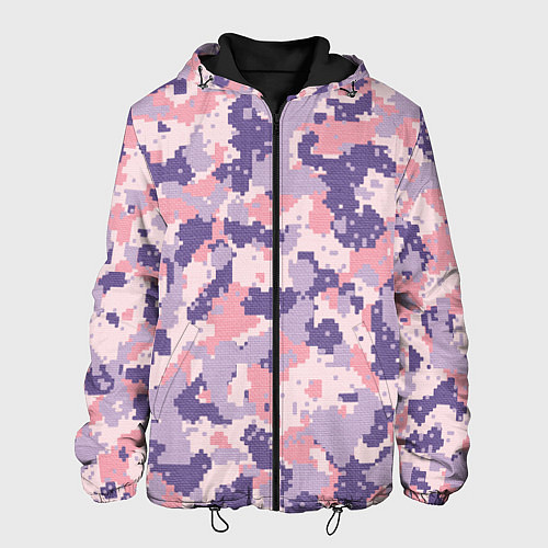 Мужская куртка Цифровой камуфляж - сине-фиолетовый / 3D-Черный – фото 1