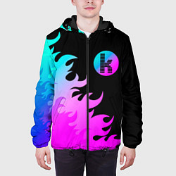 Куртка с капюшоном мужская The Killers неоновый огонь, цвет: 3D-черный — фото 2