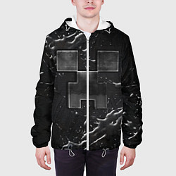 Куртка с капюшоном мужская Minecraft black, цвет: 3D-белый — фото 2