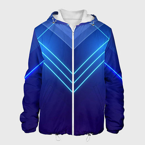 Мужская куртка Глубокий синий с неоновыми полосами / 3D-Белый – фото 1