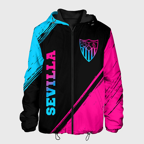 Мужская куртка Sevilla - neon gradient: надпись, символ / 3D-Черный – фото 1