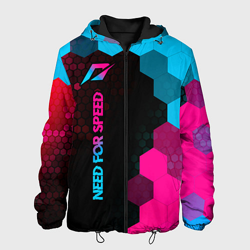 Мужская куртка Need for Speed - neon gradient: по-вертикали / 3D-Черный – фото 1