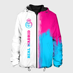 Мужская куртка Real Madrid neon gradient style: по-вертикали