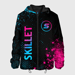 Куртка с капюшоном мужская Skillet - neon gradient: надпись, символ, цвет: 3D-черный