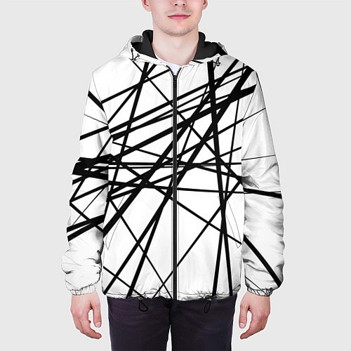 Мужская куртка Пересечение линий / 3D-Черный – фото 3
