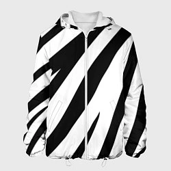 Куртка с капюшоном мужская Камуфляж зебры, цвет: 3D-белый