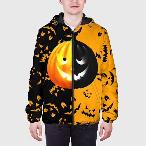 Мужская куртка Тыква на Хэллоуин / 3D-Черный – фото 3