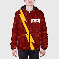 Куртка с капюшоном мужская Nine Inch Nails гитары и молния, цвет: 3D-черный — фото 2