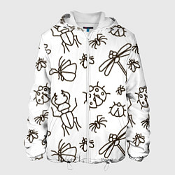 Куртка с капюшоном мужская Bugs pattern, цвет: 3D-белый