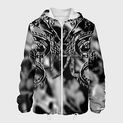 Мужская куртка Оттенки серого черные трайбл драконы татуировка
