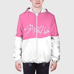 Куртка с капюшоном мужская Stray Kids pink and white, цвет: 3D-белый — фото 2