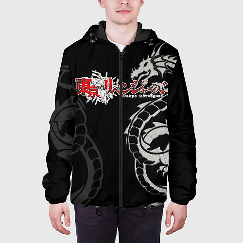 Мужская куртка Токийские мстители аниме драконы / 3D-Черный – фото 3