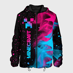 Куртка с капюшоном мужская Minecraft - neon gradient: по-вертикали, цвет: 3D-черный