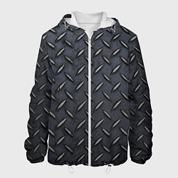 Куртка с капюшоном мужская Стальное противоскользящее покрытие - текстура, цвет: 3D-белый