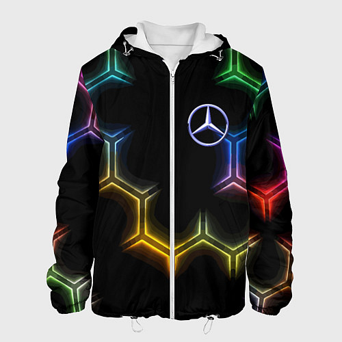 Мужская куртка Mercedes - neon pattern / 3D-Белый – фото 1