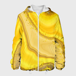 Куртка с капюшоном мужская Сладкий янтарный мед, цвет: 3D-белый